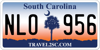 SC license plate NLO956