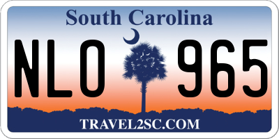 SC license plate NLO965