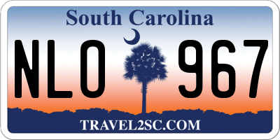SC license plate NLO967