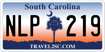 SC license plate NLP219