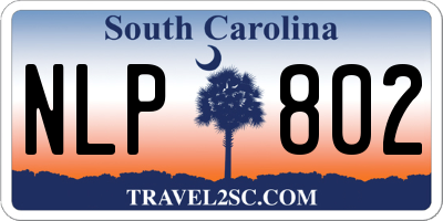 SC license plate NLP802