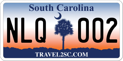 SC license plate NLQ002