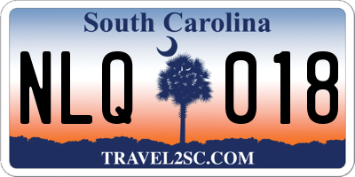SC license plate NLQ018