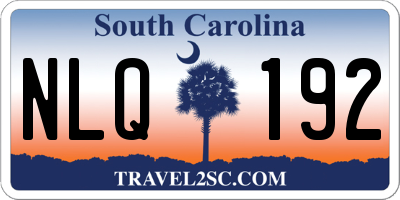 SC license plate NLQ192
