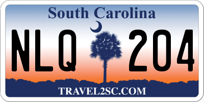 SC license plate NLQ204