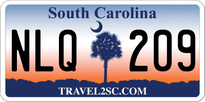 SC license plate NLQ209