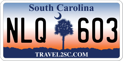 SC license plate NLQ603