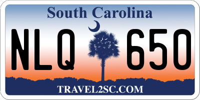 SC license plate NLQ650