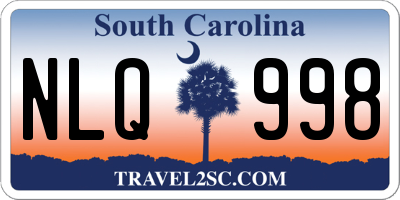 SC license plate NLQ998