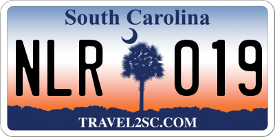 SC license plate NLR019