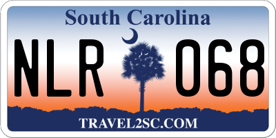 SC license plate NLR068