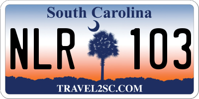 SC license plate NLR103