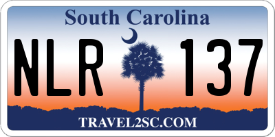 SC license plate NLR137