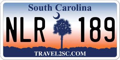 SC license plate NLR189