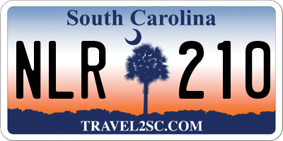 SC license plate NLR210