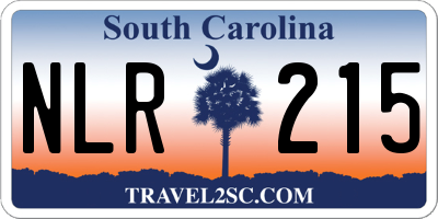 SC license plate NLR215