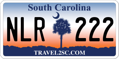 SC license plate NLR222