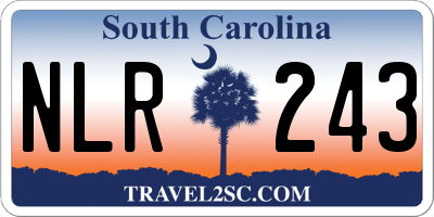 SC license plate NLR243