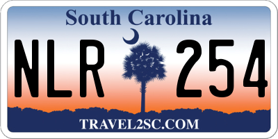 SC license plate NLR254