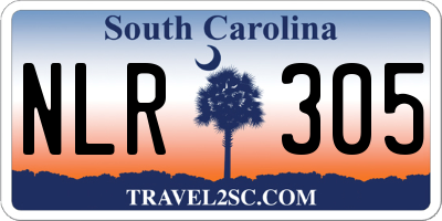 SC license plate NLR305