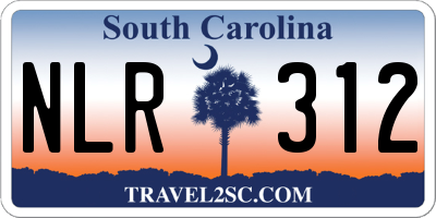 SC license plate NLR312