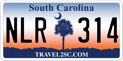 SC license plate NLR314