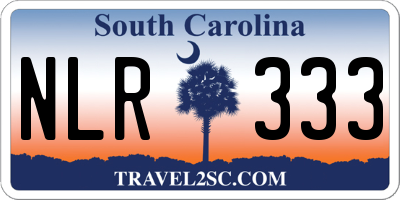SC license plate NLR333