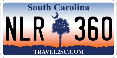 SC license plate NLR360