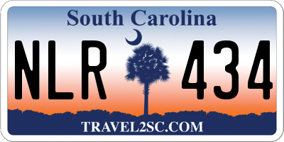 SC license plate NLR434