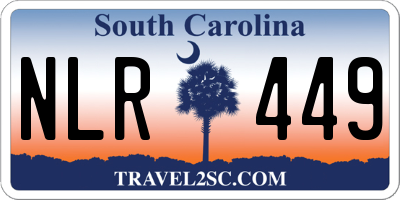 SC license plate NLR449