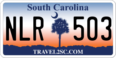 SC license plate NLR503