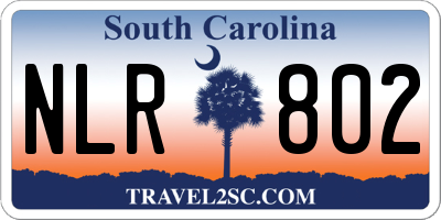 SC license plate NLR802