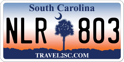 SC license plate NLR803