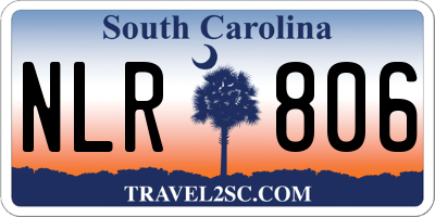 SC license plate NLR806