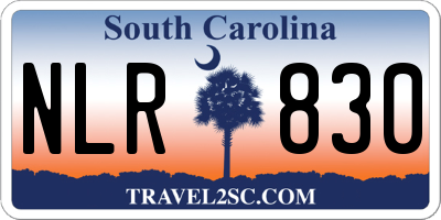 SC license plate NLR830