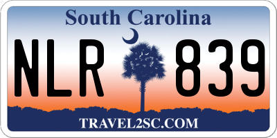 SC license plate NLR839