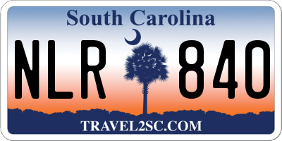 SC license plate NLR840