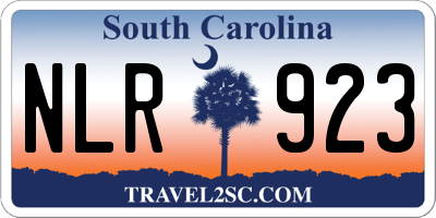 SC license plate NLR923