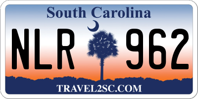 SC license plate NLR962