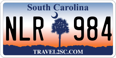 SC license plate NLR984