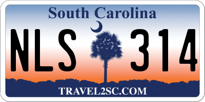 SC license plate NLS314