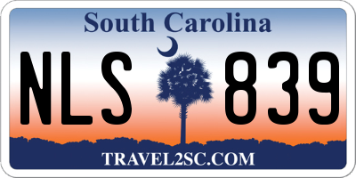 SC license plate NLS839