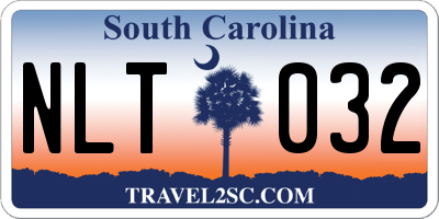 SC license plate NLT032