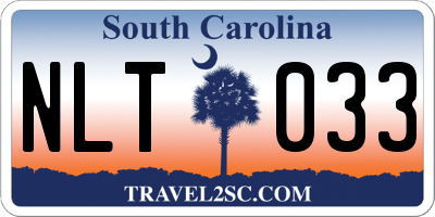 SC license plate NLT033