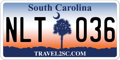 SC license plate NLT036