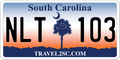 SC license plate NLT103