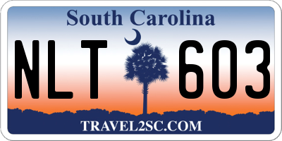 SC license plate NLT603