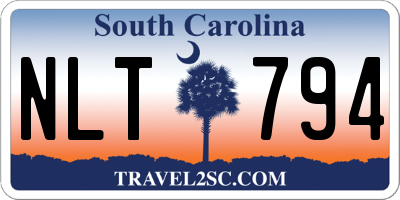 SC license plate NLT794