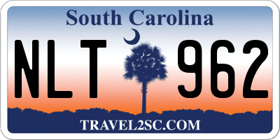 SC license plate NLT962