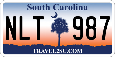 SC license plate NLT987